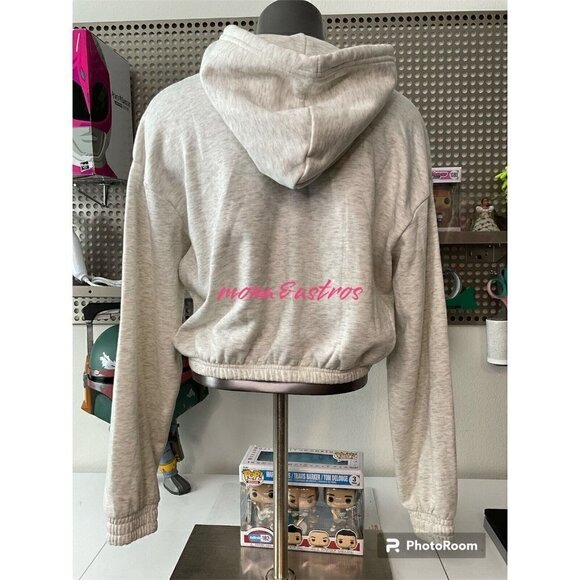 DIVIDED by Hm Women's Cropped Hoodie Basic Sweater Gray Size M - Picture 4 of 4